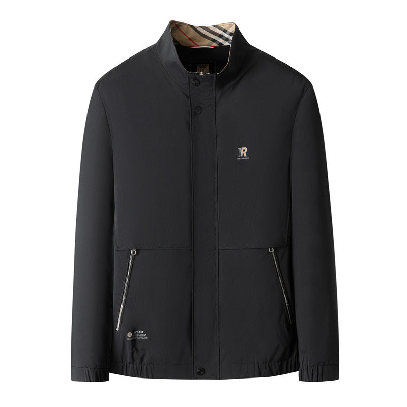Herren Leichte City-Utility-Jacke mit Stehkragen, verdeckter Frontleiste und Reißverschlusstaschen Echo Archiv