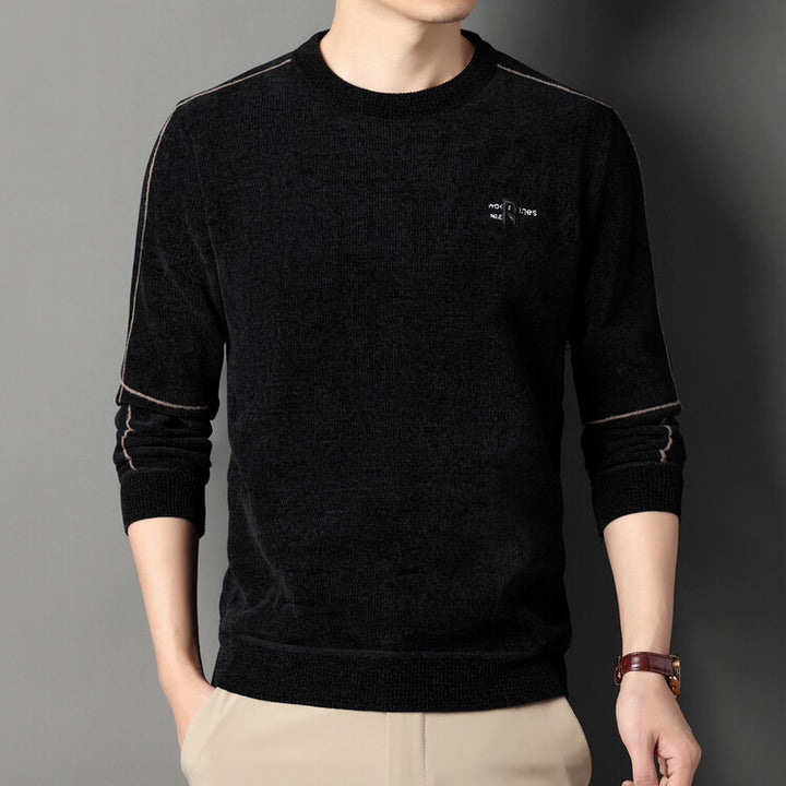 Herren hochwertige, atmungsaktive Strickpullover mit Rundhalsausschnitt Echoarchiv