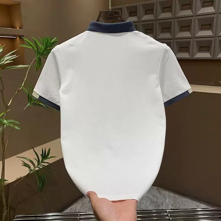 Herren Poloshirt mit Kontrastkragen und feiner Struktur Echoarchiv