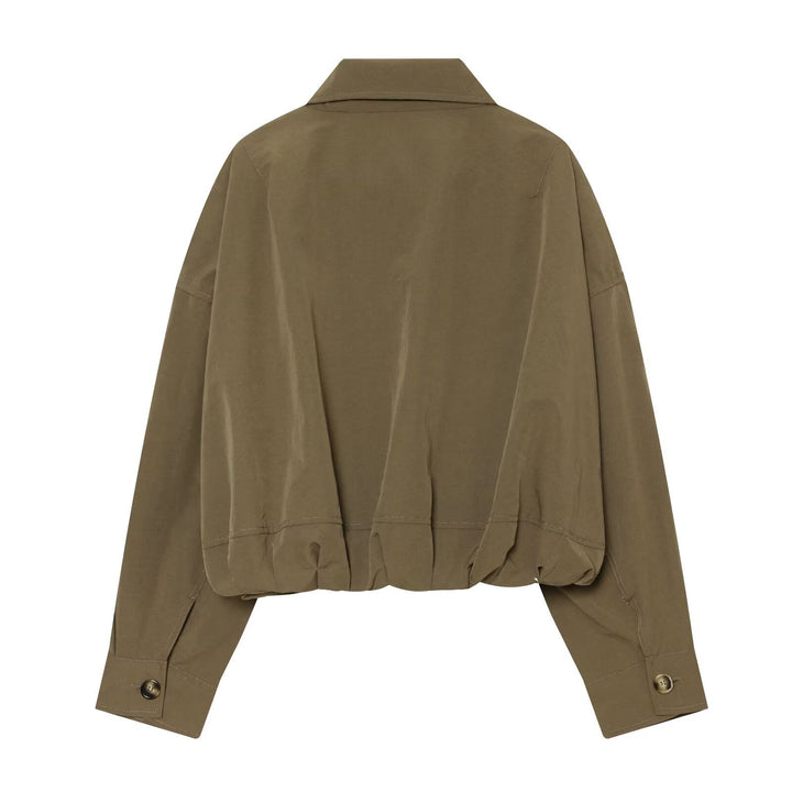 Damen Leichte Cropped-Blousonjacke mit Stehkragen, Reißverschluss und elastischem Bund Echo Archiv
