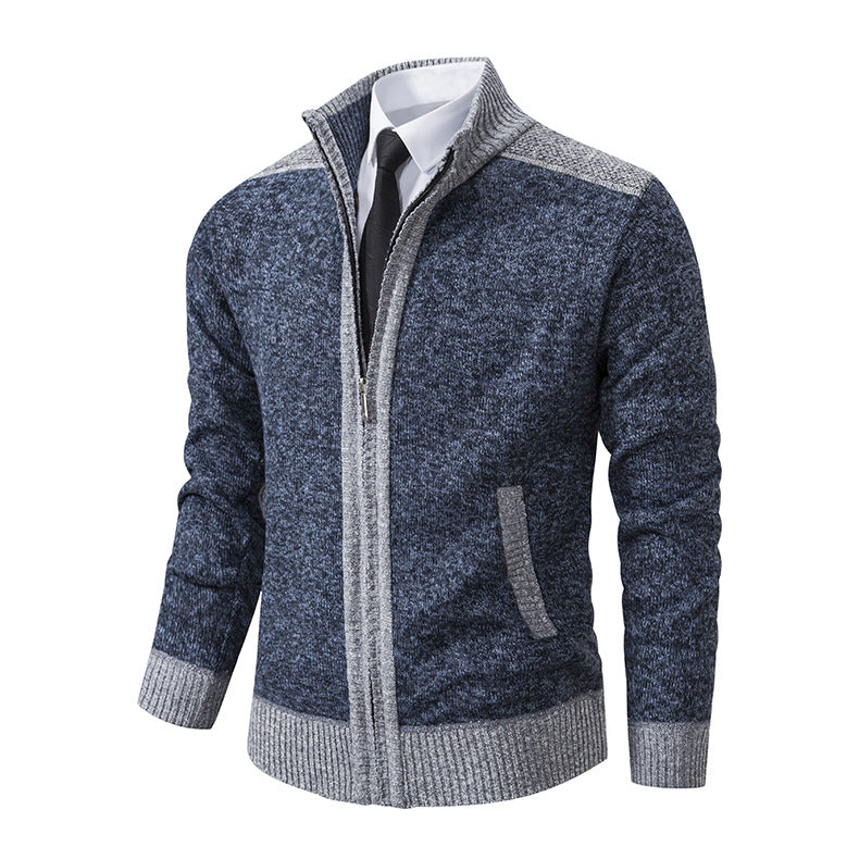 Herren modische Strickjacke mit hohem Kragen und Reißverschluss Echoarchiv