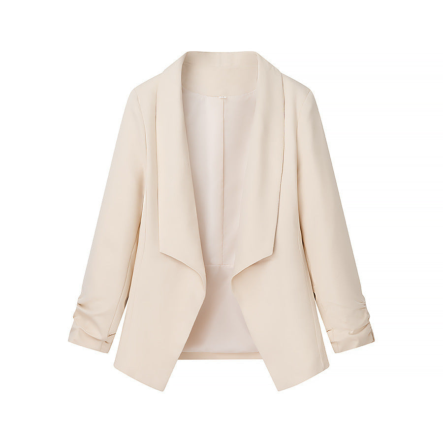 Damen nan locker fallende Waterfall-Blazerjacke mit gerafften Ärmelabschlüssen Echo Archiv
