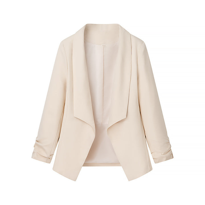 Damen nan locker fallende Waterfall-Blazerjacke mit gerafften Ärmelabschlüssen Echo Archiv