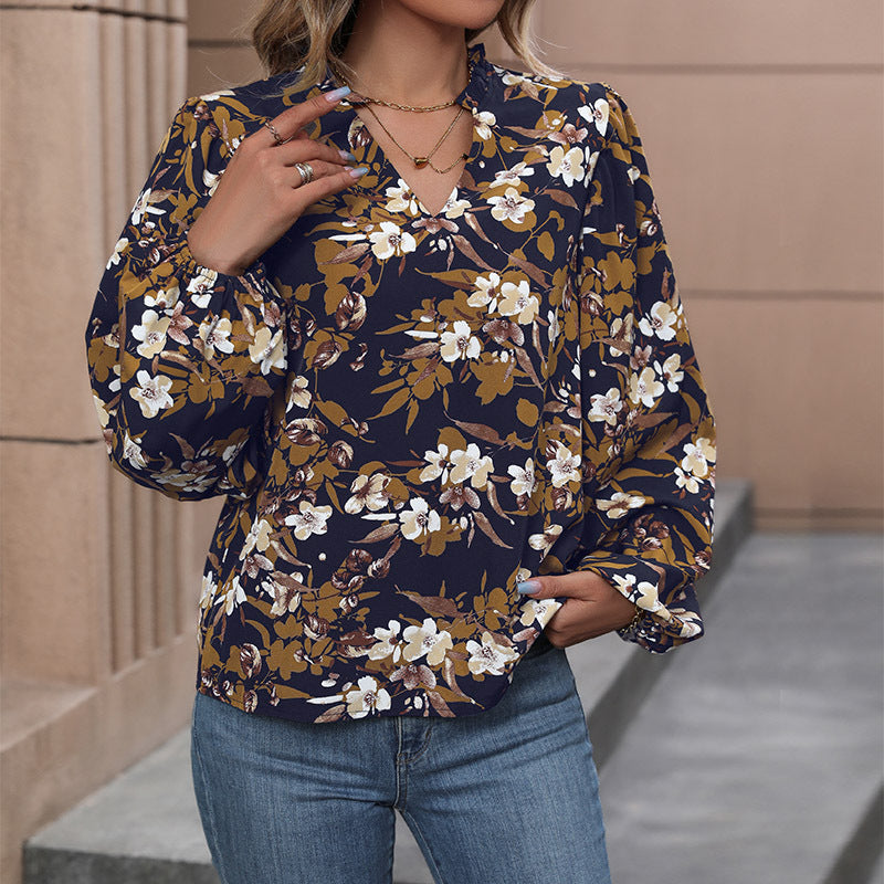 Damen Verspielte Bluse mit floralen Mustern Echo Archiv