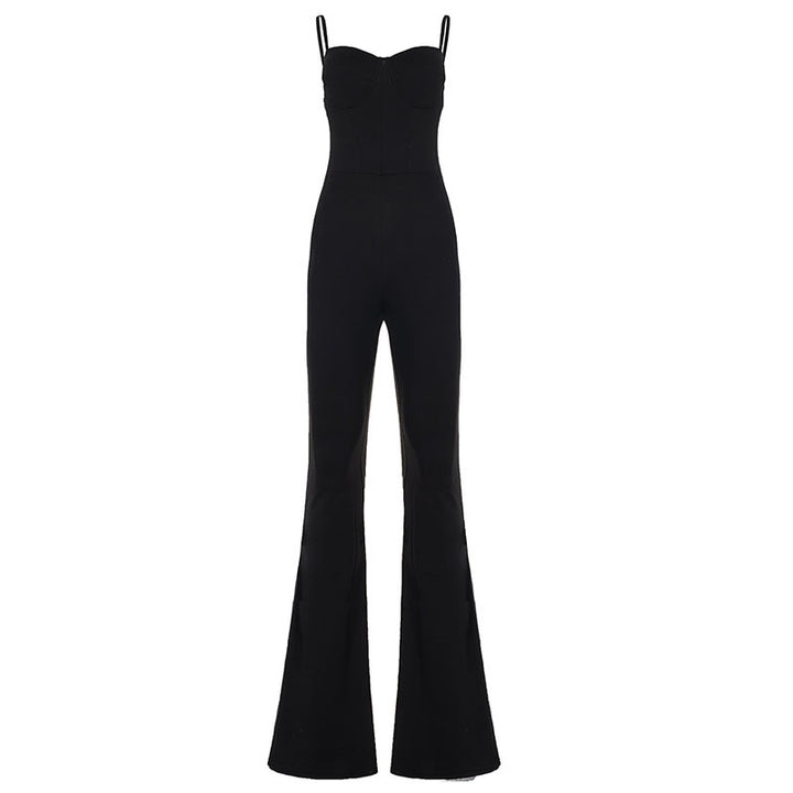 Damen Flared Jumpsuit mit trägerlosem Oberteil und figurbetonter Silhouette Echo Archiv