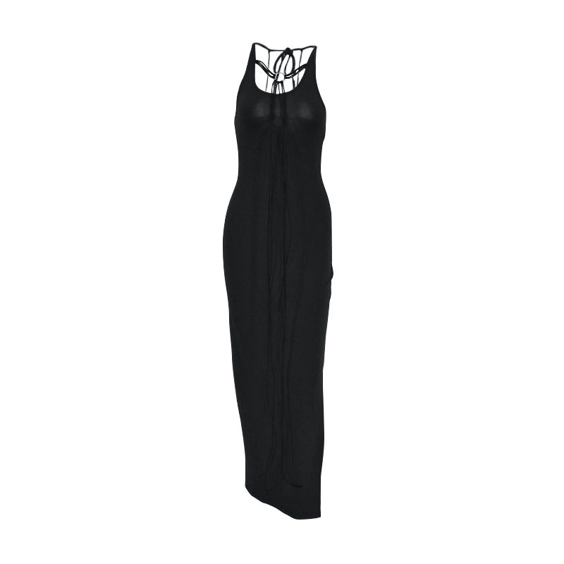 Damen elegantes Maxikleid mit verstellbaren Trägern und raffiniertem Ausschnitt Echo Archiv