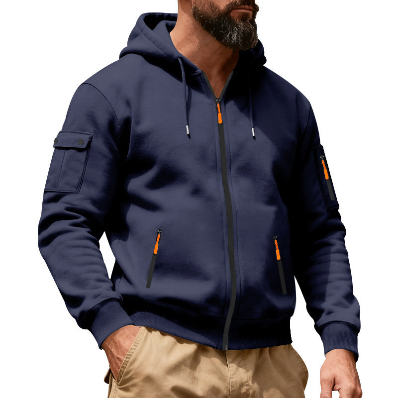 Herren sportlicher Hoodie mit praktischen Reißverschlusstaschen Echoarchiv
