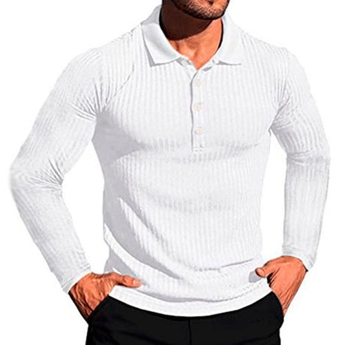 Herren Langarm Poloshirt mit strukturiertem Design Echoarchiv