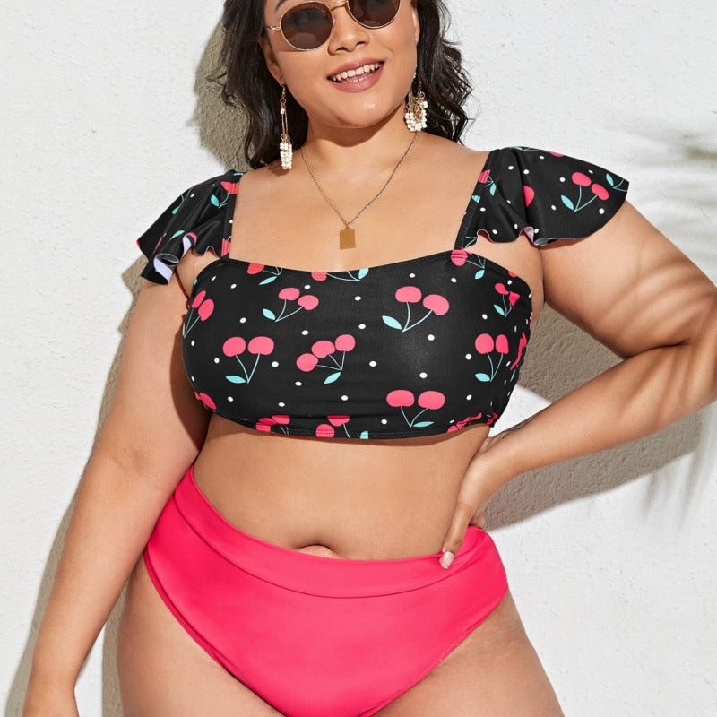 Damen Bikini-Set mit floralem Oberteil und hohem Taillen-Slip Echo Archiv