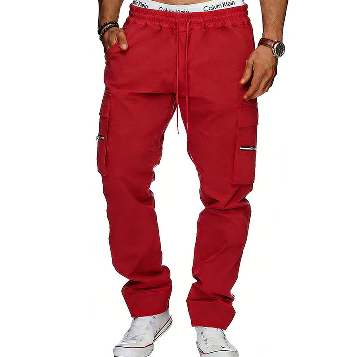 Herren Cargojogginghose mit elastischem Bund, Kordelzug und Reißverschlusstaschen – Bravaro
