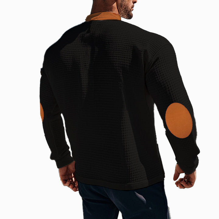Herren Langarmshirt mit modernem Schnürdesign und Kontrastakzenten Echoarchiv