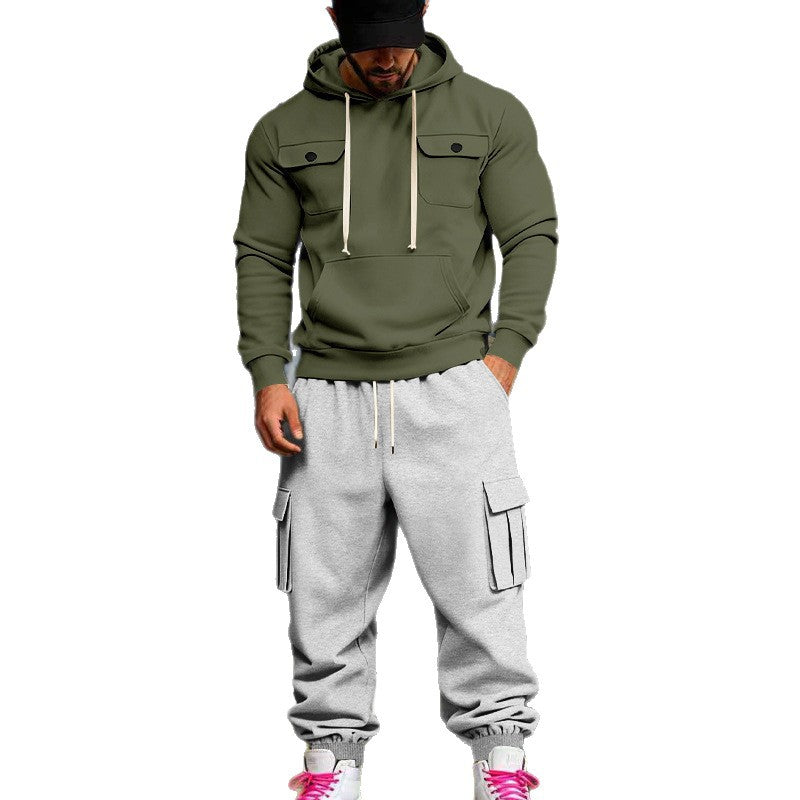 Herren Kapuzenpullover und Cargo-Hosen Set Echoarchiv