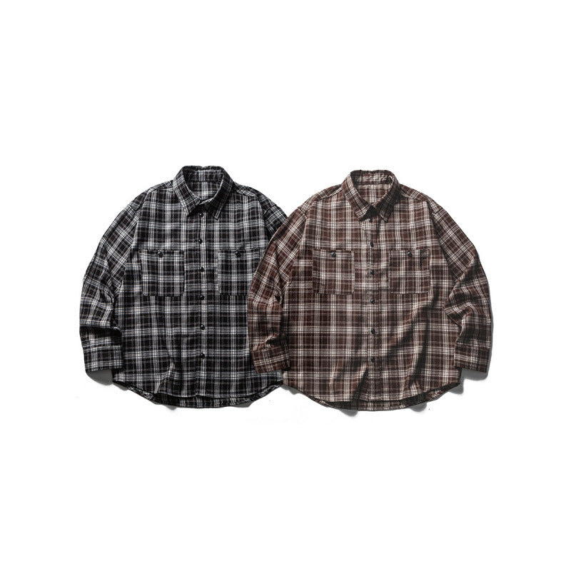 Herren Boxy-Karo-Workshirt aus weichem Flanell mit Doppelbrusttaschen Echo Archiv