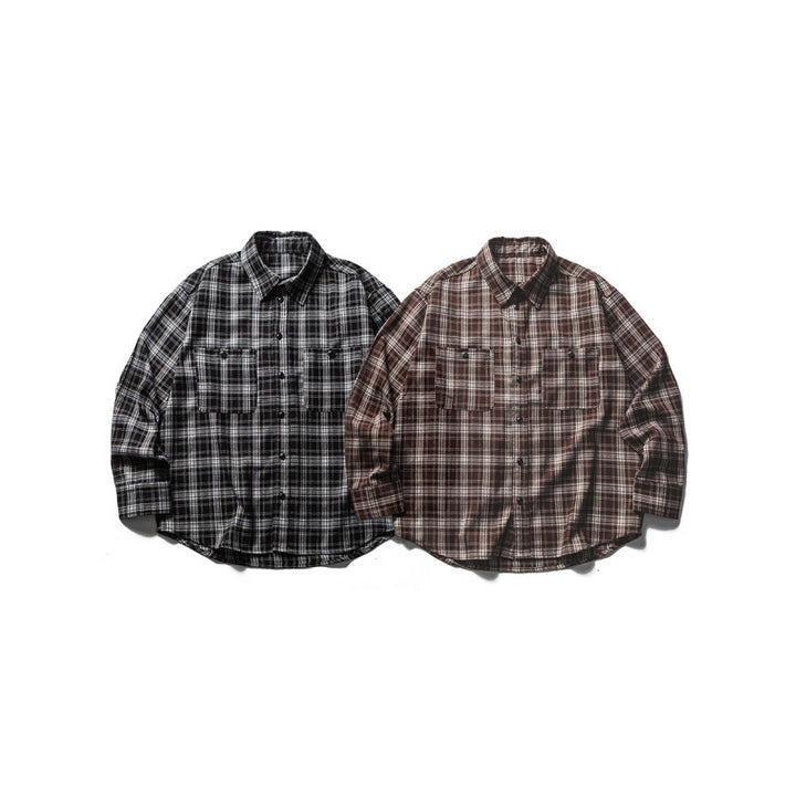 Herren Boxy-Karo-Workshirt aus weichem Flanell mit Doppelbrusttaschen Echo Archiv