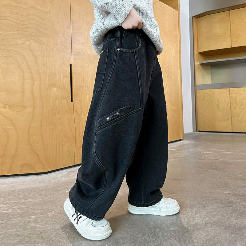 Damen weite Utility-Jeans mit trendigen Taschen Echo Archiv