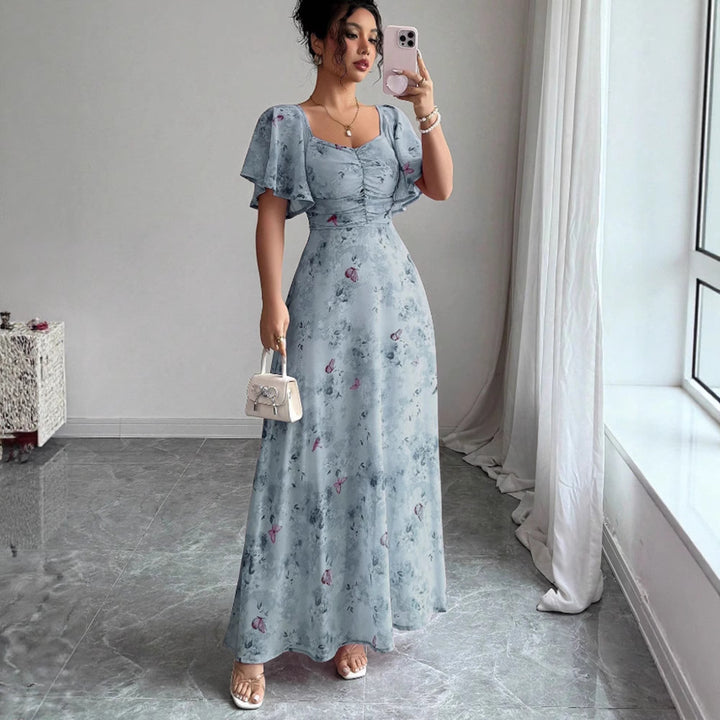 Damen Maxikleid mit fließendem Schnitt und romantischem Blumenmuster Echo Archiv