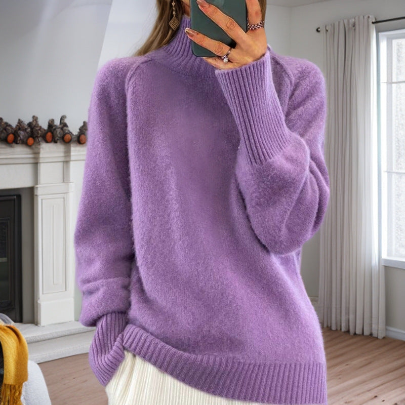 Damen nan kuscheliger Feinstrickpullover mit Rundhalsausschnitt, überschnittener Schulterpartie und gerippten Bündchen Echo Archiv