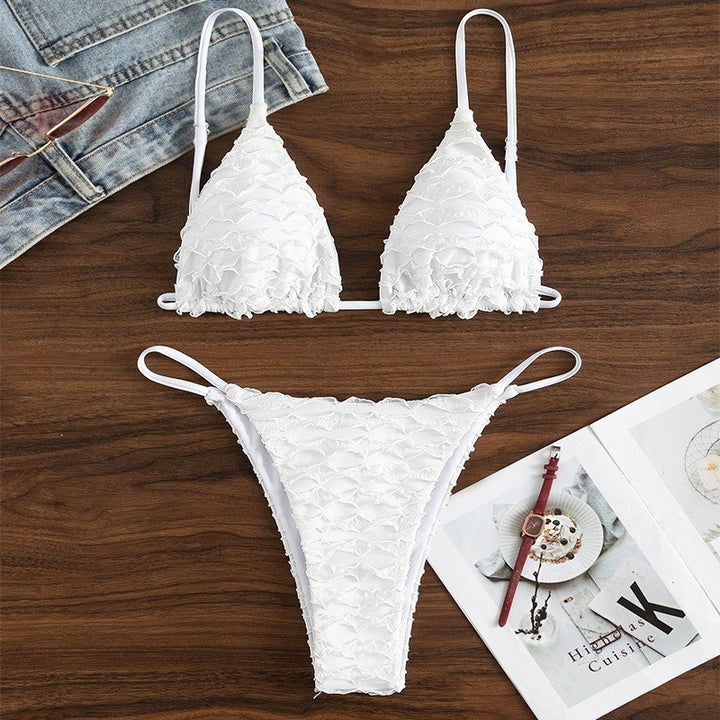 Damen Triangel-Bikini mit Rüschendesign und verstellbaren Trägern Echo Archiv