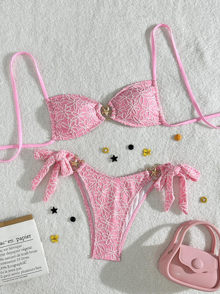 Damen Push-Up Bikini mit verspielten Blütenakzenten Echo Archiv