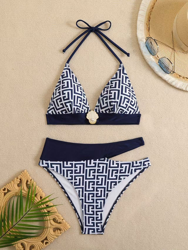 Damen Triangel-Bikini mit elegantem geometrischem Muster Echo Archiv