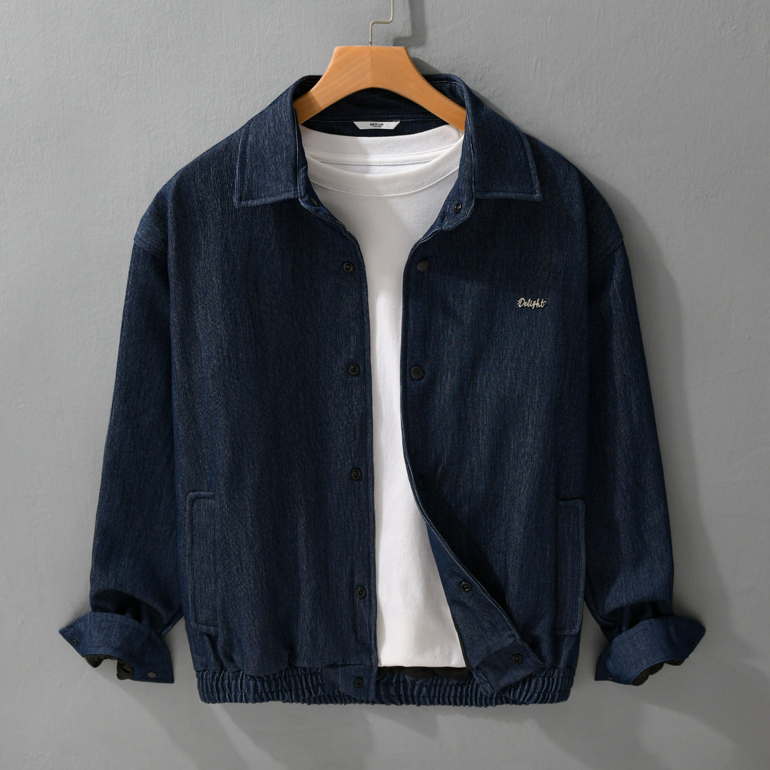 Herren Jeansjacke mit Druckknöpfen und elastischem Saum Echoarchiv