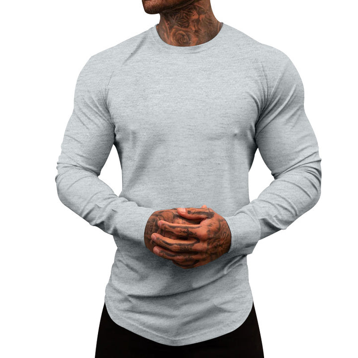 Herren Langarm-T-Shirt aus atmungsaktivem Baumwollmix mit elegantem Schnitt Echoarchiv