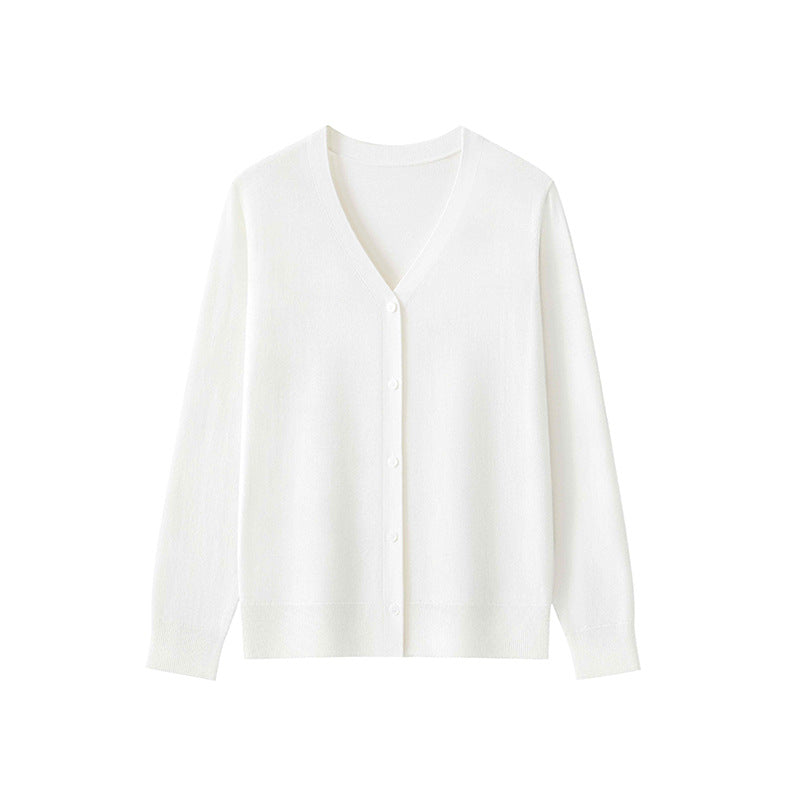 Damen Feinstrick-Cardigan mit V‑Ausschnitt, durchgehender Knopfleiste und leichtem Fall Echo Archiv