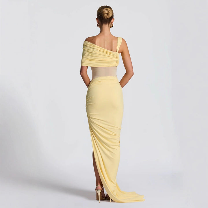 Damen Elegantes Wickelkleid mit asymmetrischem Schnitt und hohem Schlitz Echo Archiv