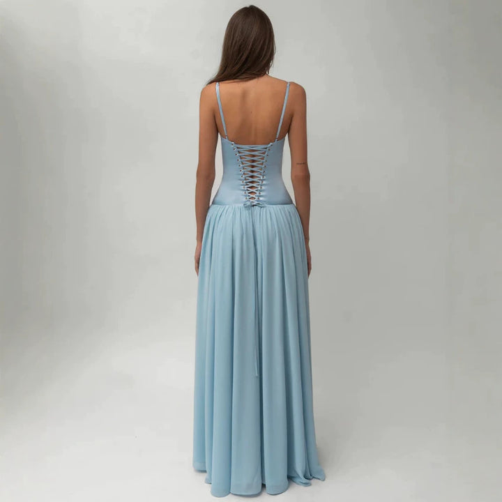 Damen nan modellierendes Bustier-Abendkleid mit vorgeformter Miederkonstruktion und weitfallendem Chiffon-Tellerrock Echo Archiv