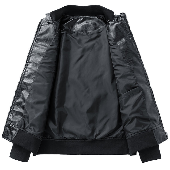 Herren Kunstlederjacke im modernen Design mit praktischen Taschen Echoarchiv