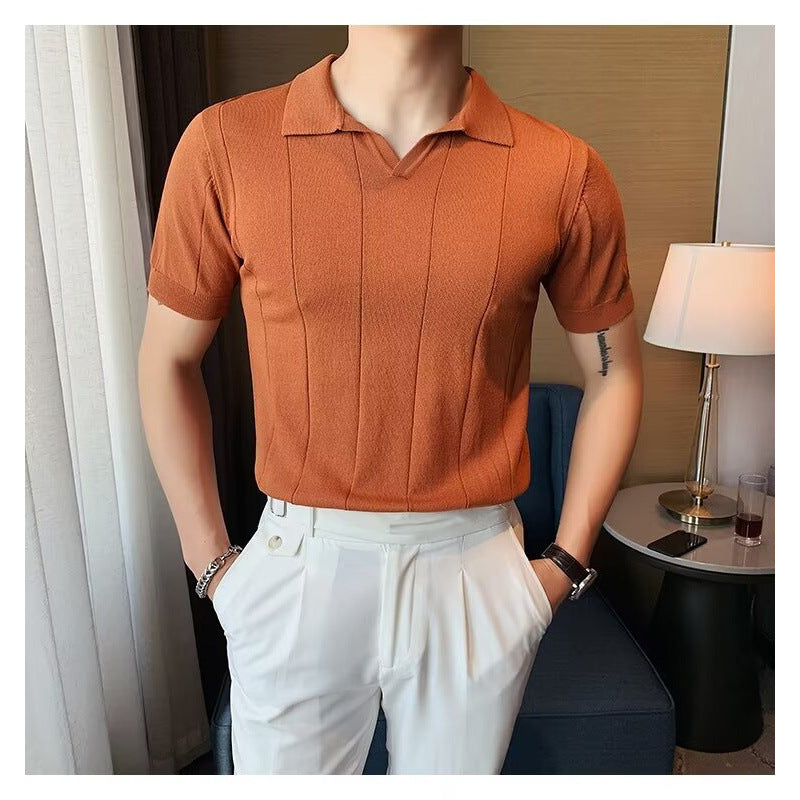 Herren Kurzarm Poloshirt mit strukturiertem Design Echo Archiv