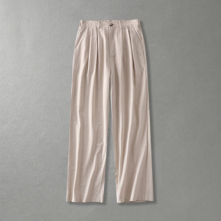 Damen Weite Bundfalten-Hose mit hoher Taille Echoarchiv