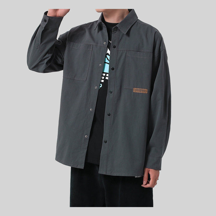 Herren lässige Utility-Hemdjacke mit großen Taschen und strapazierfähigem Baumwollmaterial Echoarchiv