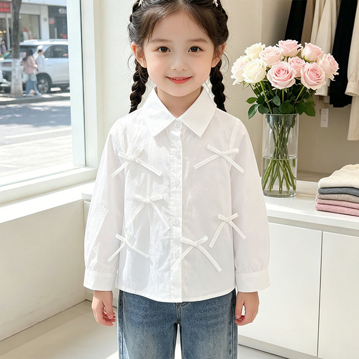 Mädchen Bluse mit liebevollen Schleifendetails Echo Archiv