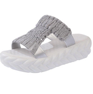 Damen nan handgewebte geflochtene Plateau-Sandalen mit ergonomischer Polstersohle Echo Archiv