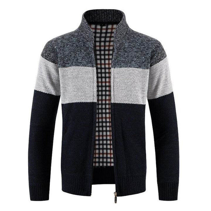 Herren Strickjacke mit strukturiertem Design und modernem Kragen Echoarchiv