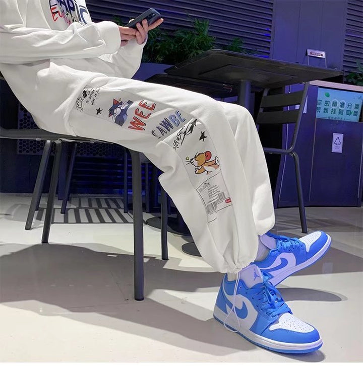 Damen Modische Jogginghose mit kreativem Grafikdruck Echoarchiv