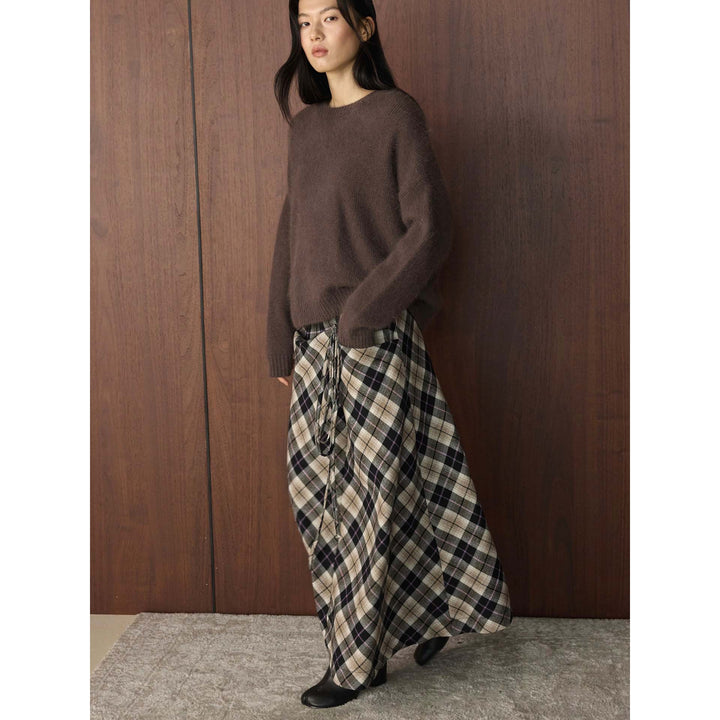 Damen Grobflauschiger Rundhals-Pullover aus Mohair‑Optik mit kastiger Silhouette Echoarchiv