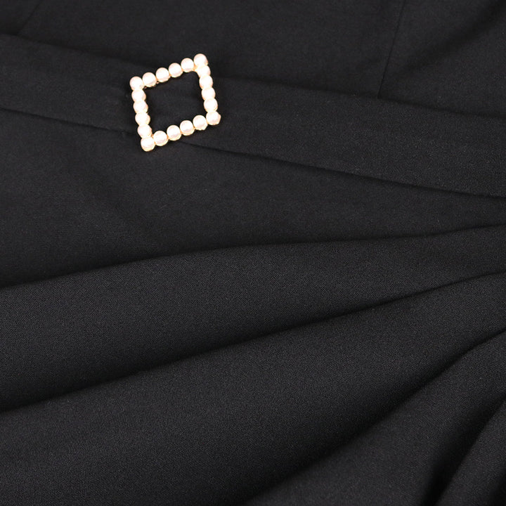 Damen elegantes Midi-Kleid mit transparenten Puffärmeln und zartem Rüschenakzent Echo Archiv