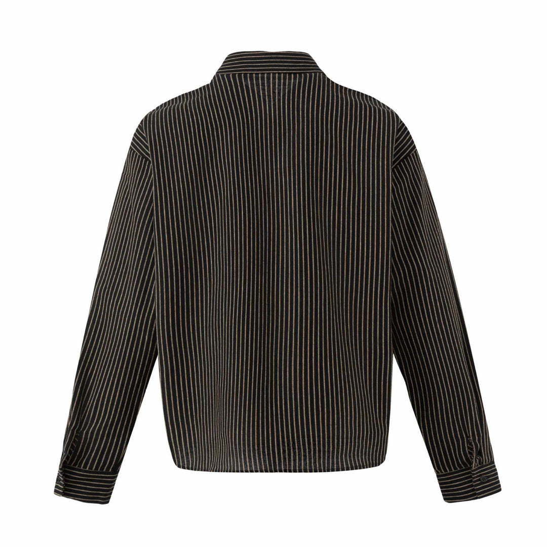 Damen Oversize-Hemdbluse mit feinen Streifen und Kentkragen Echoarchiv
