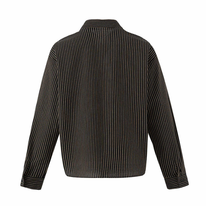 Damen Oversize-Hemdbluse mit feinen Streifen und Kentkragen Echoarchiv