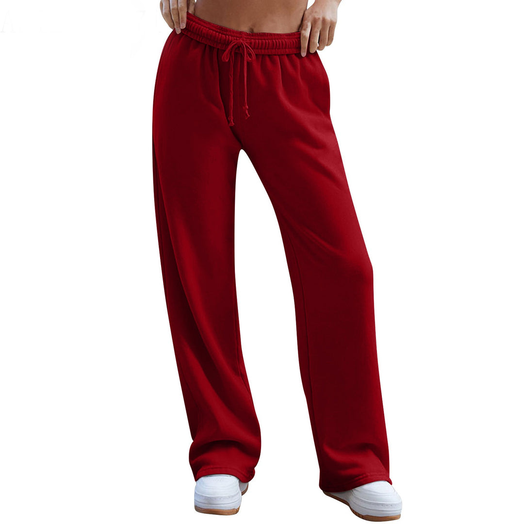 Damen weite Komfort-Loungehose mit hochgeschnittener Taille, elastischem Bund und Kordelzug – Avélisse