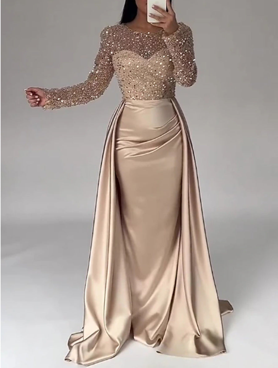 Damen Elegantes Abendkleid mit Glitzerdetails und fließendem Stoff Echoarchiv
