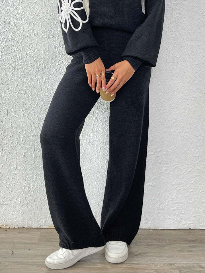 Damen lässige Strickhose mit weitem Schnitt Echo Archiv