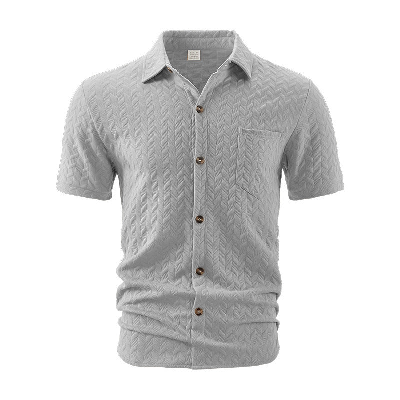 Herren Kurzarm-Hemd mit strukturiertem Design Echoarchiv