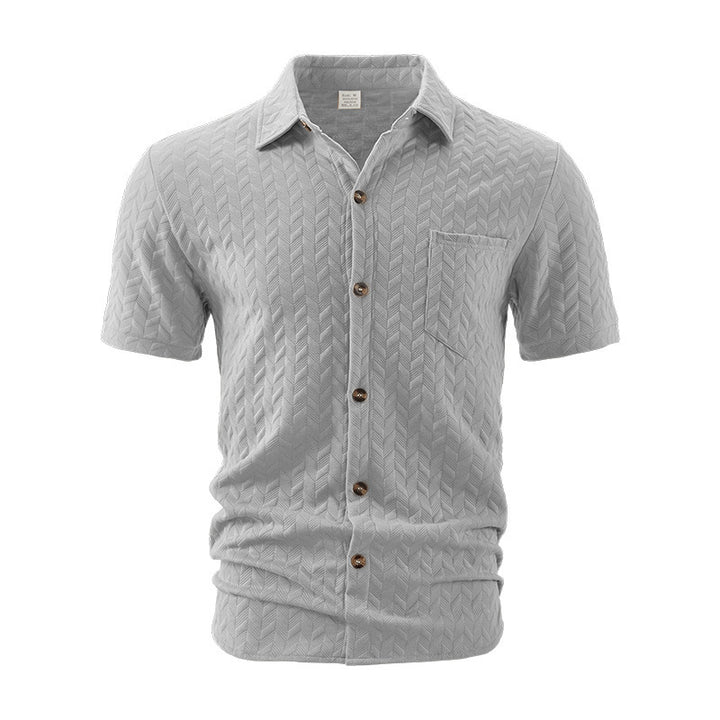 Herren Kurzarm-Hemd mit strukturiertem Design Echoarchiv