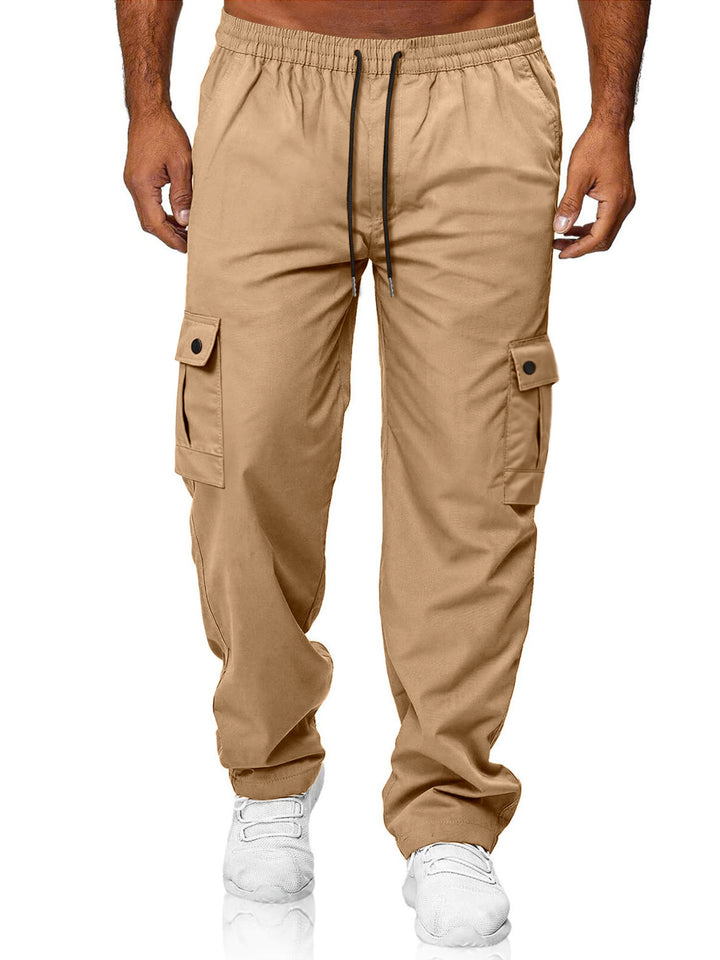 Herren Relaxed-Fit Cargo-Jogger mit elastischem Bund, Kordelzug und Klappentaschen – Bravaro