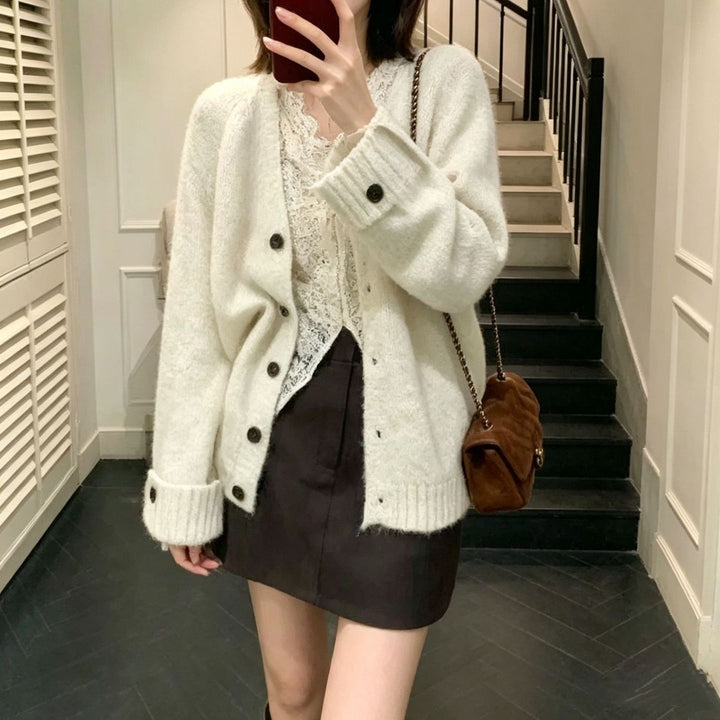 Damen Weicher Grobstrick Cardigan Echo Archiv