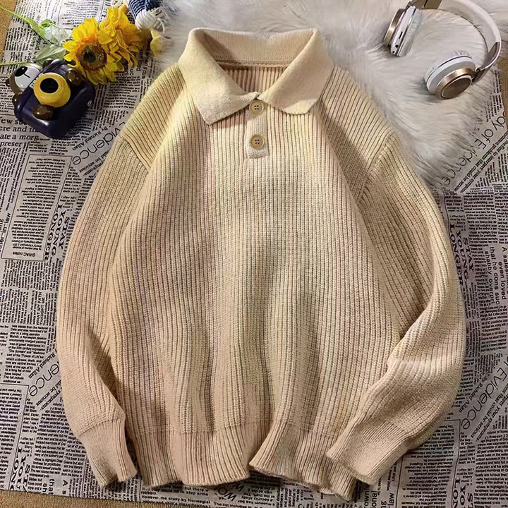 Damen Feinstrick-Polopullover mit Rippenstruktur und Zwei-Knopf-Leiste Echoarchiv