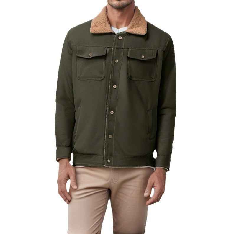 Herren Futuristische Utility-Jacke mit Fleecefutter und praktischen Taschen Echoarchiv